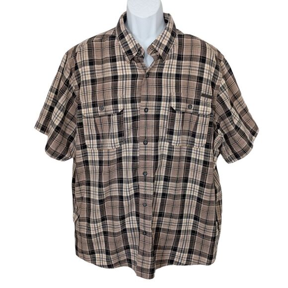 Harley Davidson Mens Plaid Shirt 2XL Button Front Short Sleeve Biker Motorcycle - Picture 12 of 16